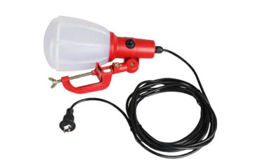 屋内・外作業用LED投光器 5mコード付 (前方120度/バイス型)(100/200V兼用)(カメダデンキ)
